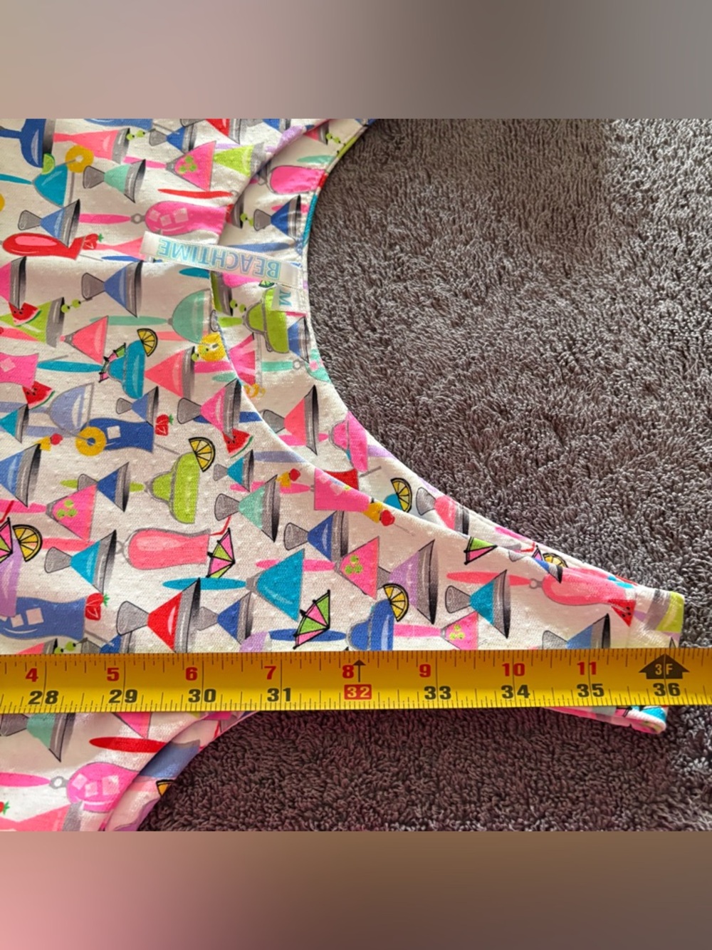 Beachtime by Lulu B Cocktail Hour Vibrant Ruffle Sleeveless Cha Cha Dress Sz M - Picture 7 of 7